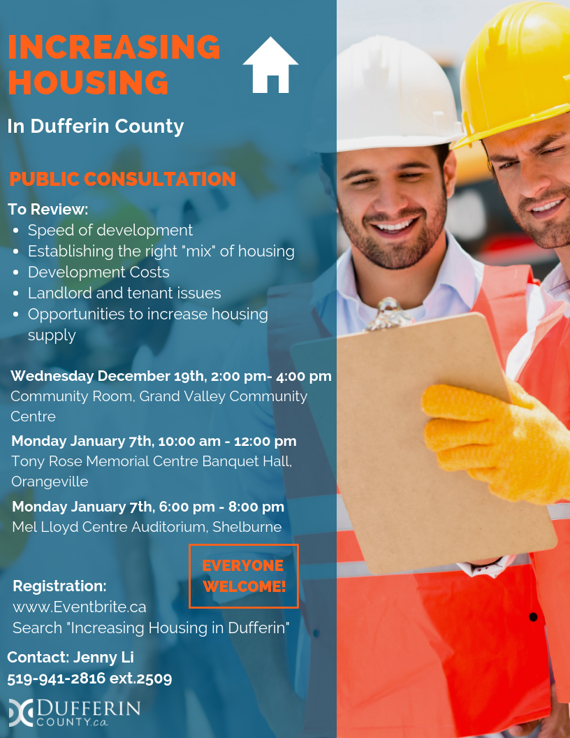County of Dufferin Housing Supply Consultations - Poster